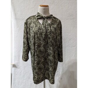 Bentley plus blouse shirt multi vintage light top Plus 1X